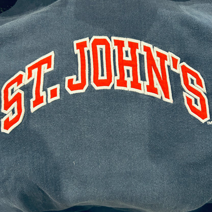 00's STEVE&BARY'S ST.JHON'S 刺繍カレッジスウェット 紺(XL)/B2966S-SO