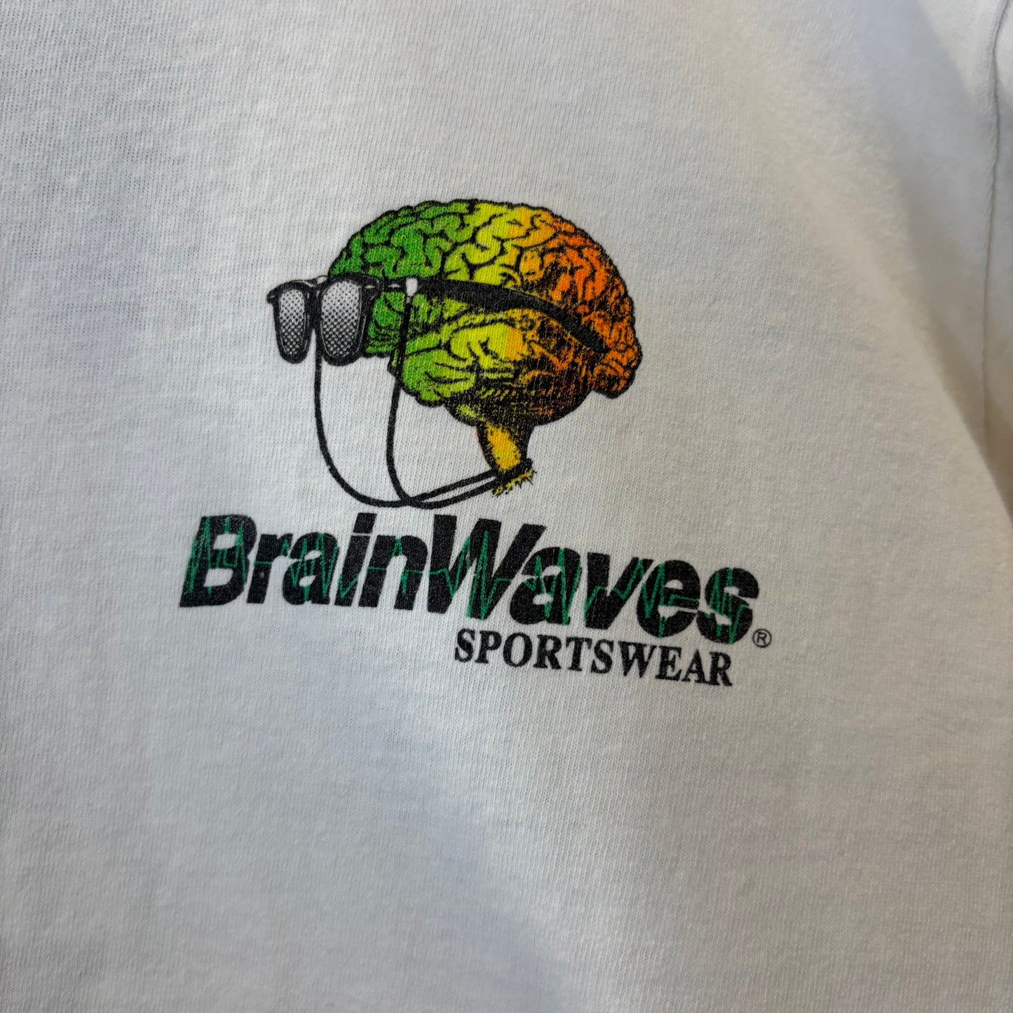 80’s BrainWavesSportswear  プリントTシャツ ホワイト(L)/A7395T-SO