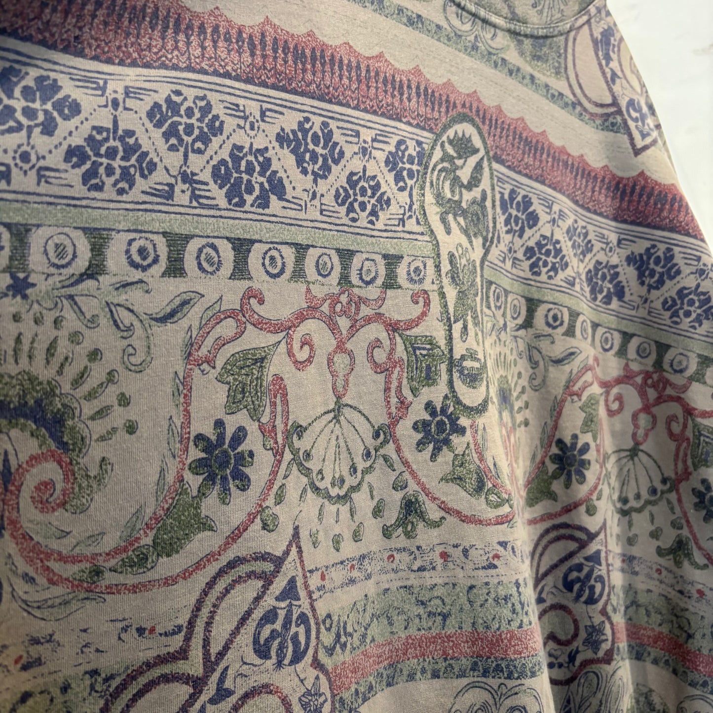 00's UnionBay ユニオンベイ 幾何学模様 総柄Tシャツ (XL)/C0793T-SO