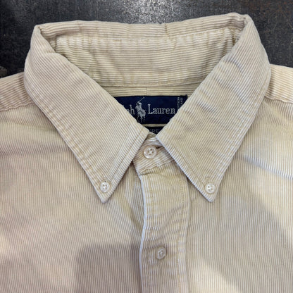 ０0's  Ralph Lauren BLAIRE コーデュロイシャツ クリーム  L /B1178SH-SO