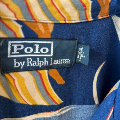 Polo by Ralph Lauren ラルフローレン アロハシャツ 半袖 サーフィン柄 ブルー(L)/C1015SH-SO