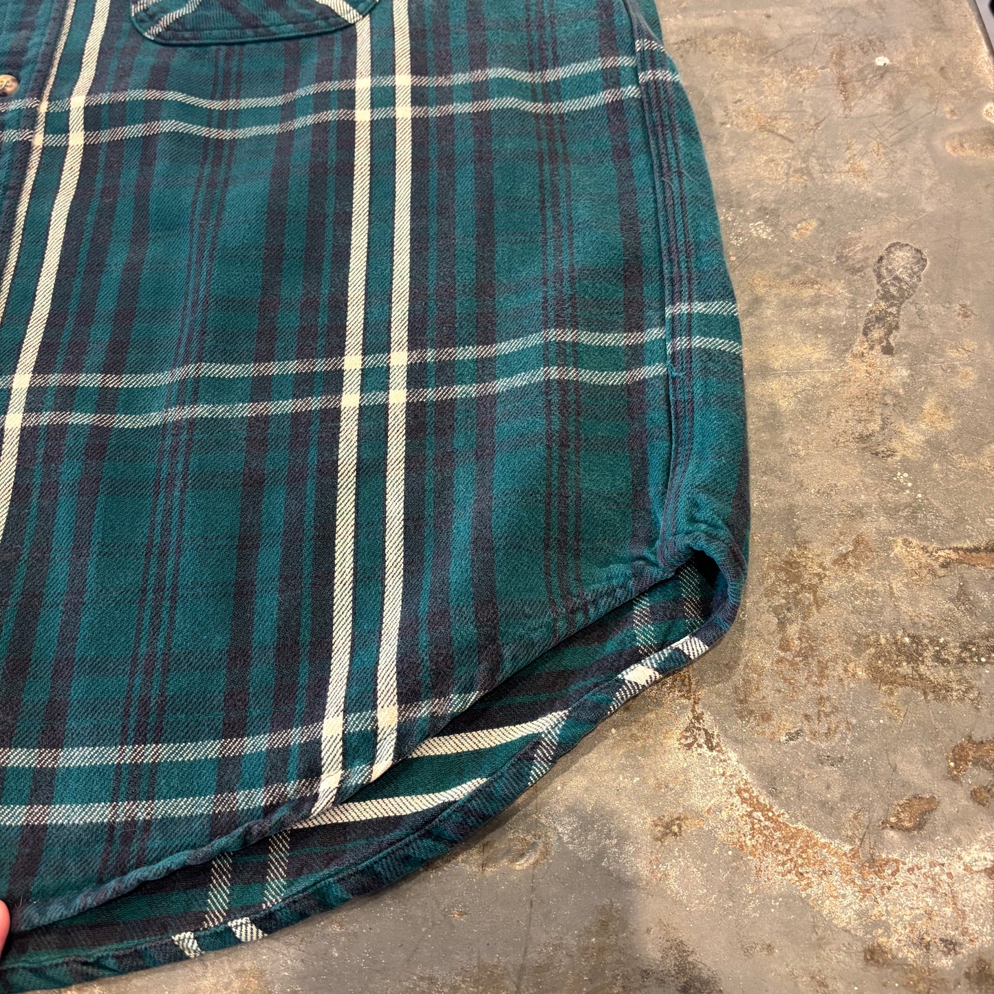 90's Carhartt カーハート チェック フランネルシャツ 深緑 (推定L) A8495SH-SO