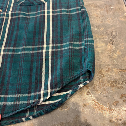 90's Carhartt カーハート チェック フランネルシャツ 深緑 (推定L) A8495SH-SO