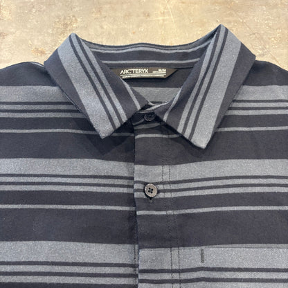 ARC'TERYX アークテリクス Mainstay shirt LS メインステイ ロングスリーブシャツ ボーダー ネイビー (M) B4117SH-SO