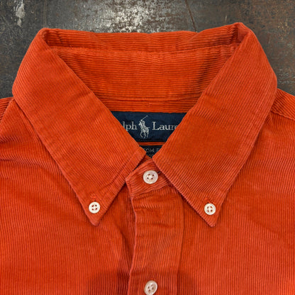 00's  Ralph Lauren  ラルフ Custom fit コーデュロイシャツ オレンジ L /B3609SH-SO