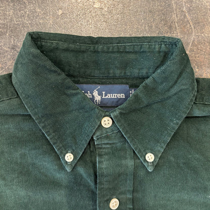 00's  Ralph Lauren ラルフ BLAKE コーデュロイシャツ 深緑 S /B0387SH-SO