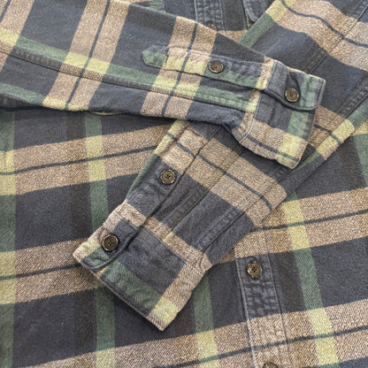 00's VOLCOM チェック フランネルシャツ SLIM FIT ネイビー (M) B4118SH-SO