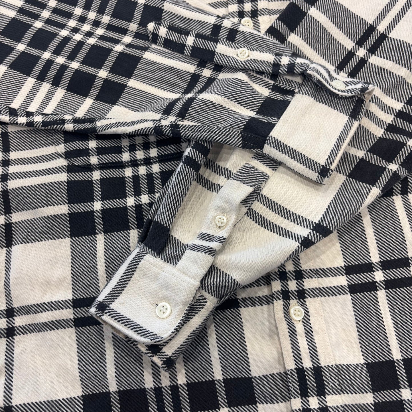90's OLD GAP ギャップ チェック フランネルシャツ 白黒 (推定M) B4120SH-SO