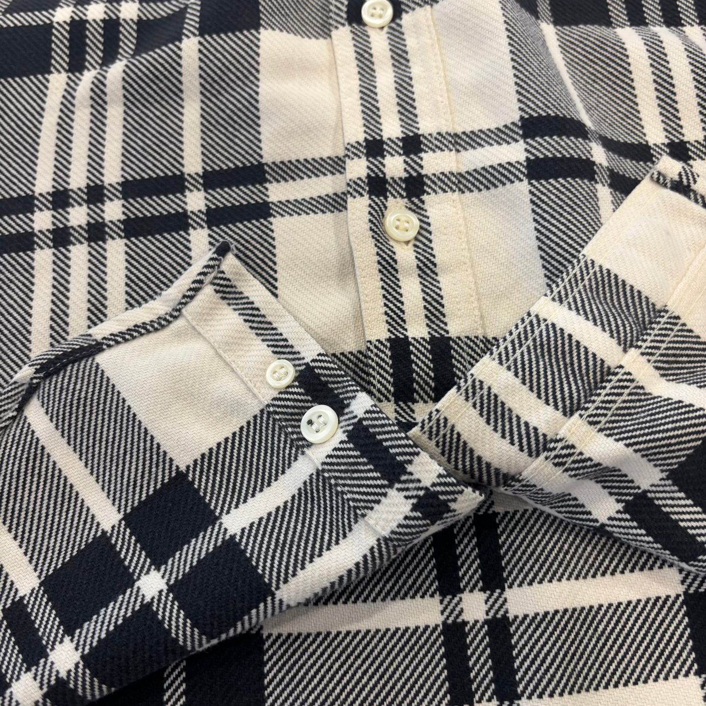 90's OLD GAP ギャップ チェック フランネルシャツ 白黒 (推定M) B4120SH-SO