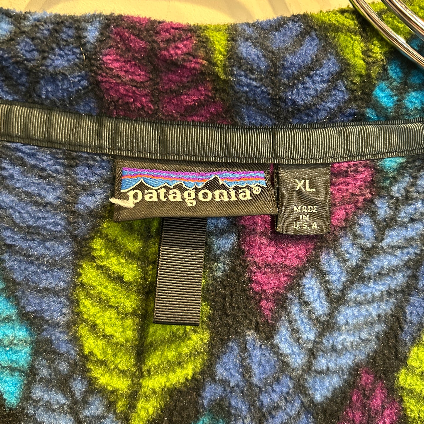 90's Patagonia Synchilla Snap-T leaf pattern パタゴニア シンチラ スナップT リーフ柄 (XL)/C0084F-SO