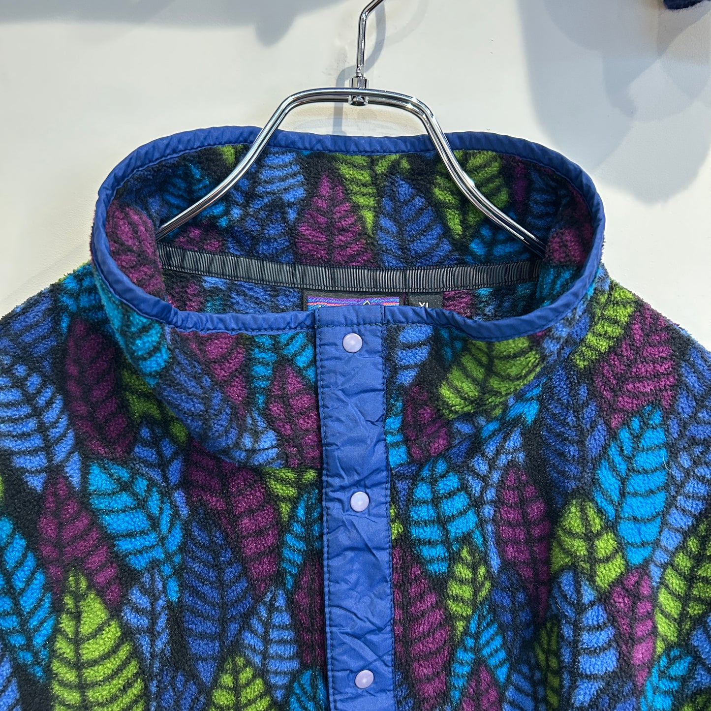 90's Patagonia Synchilla Snap-T leaf pattern パタゴニア シンチラ スナップT リーフ柄 (XL)/C0084F-SO