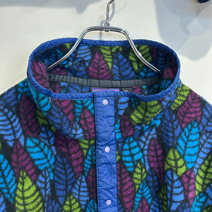 90's Patagonia Synchilla Snap-T leaf pattern パタゴニア シンチラ スナップT リーフ柄 (XL)/C0084F-SO