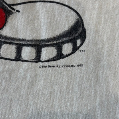 90's DELTA 7UP クール・スポット プリント Tシャツ 白 (XL)/B2146T-SO