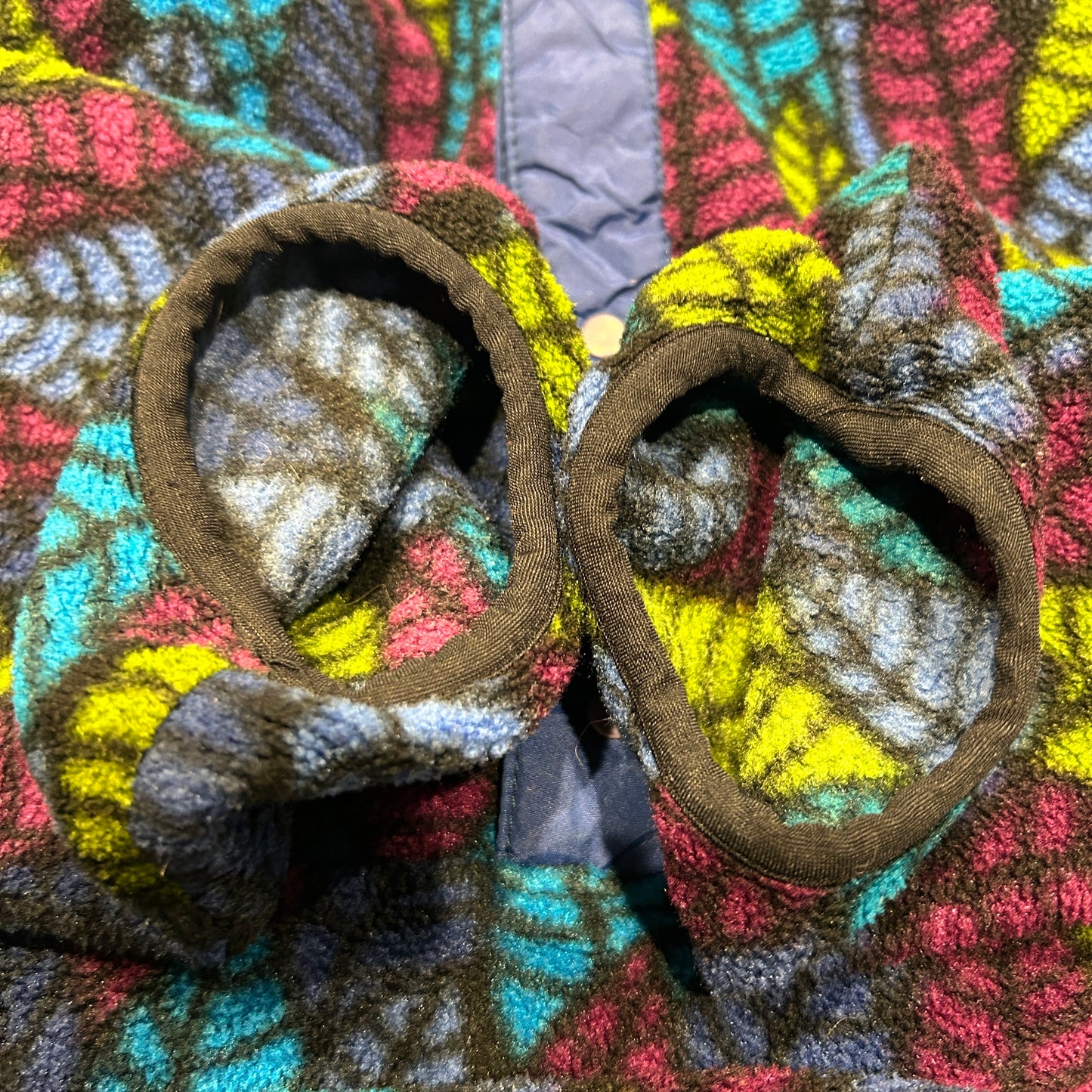90's Patagonia Synchilla Snap-T leaf pattern パタゴニア シンチラ スナップT リーフ柄 (XL)/C0084F-SO