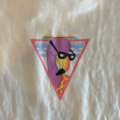 90's Hard Rock CAFE Miami フラミンゴ Tシャツ 白 (XL)/B2129T-SO