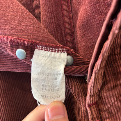 RRL ラルフローレン 5Pコーデュロイパンツ 細畝 バーガンディ(34×32)/A0387P-SO