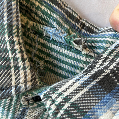 80's~ ブランド不明 ヘビーネルシャツ チェックシャツ (L相当)/A8814SH-SO