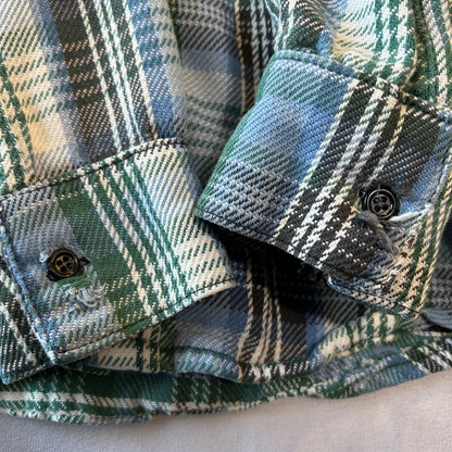 80's~ ブランド不明 ヘビーネルシャツ チェックシャツ (L相当)/A8814SH-SO