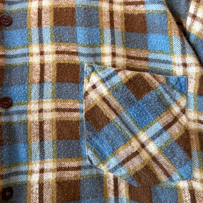 70's Fruit of The Loom プリントネルシャツ チェックシャツ (L)/A8823SH-SO