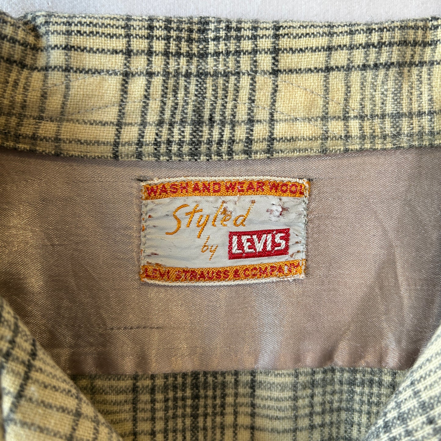 60's Styled by LEVI'S リーバイス オープンカラーシャツ ウール チェックシャツ/AC0155SH-SO