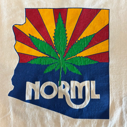 90's CLASSIC PLATINUM NORML ARIZONA マリファナ プリントTシャツ 白 (XL)/A3548T-SO