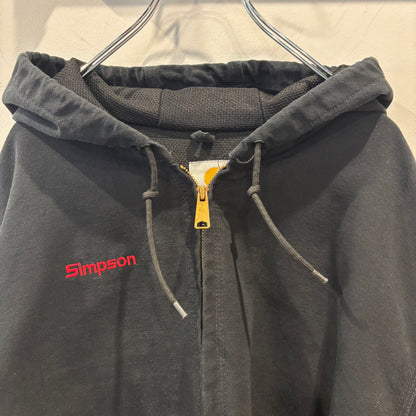 00's Carhartt カーハート  "Simpson" 刺繍入り アクティブジャケット 黒  (サイズ不明：L相当)/C0309J-SO