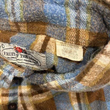70's Fruit of The Loom プリントネルシャツ チェックシャツ (L)/A8823SH-SO