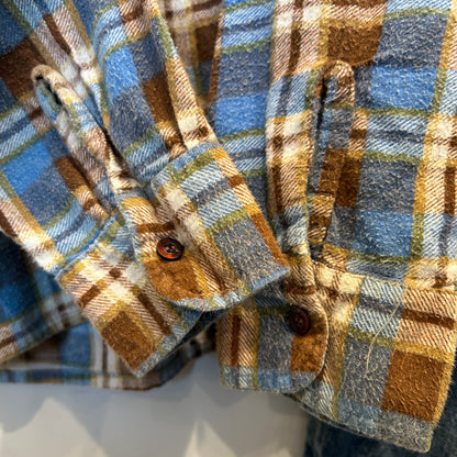 70's Fruit of The Loom プリントネルシャツ チェックシャツ (L)/A8823SH-SO