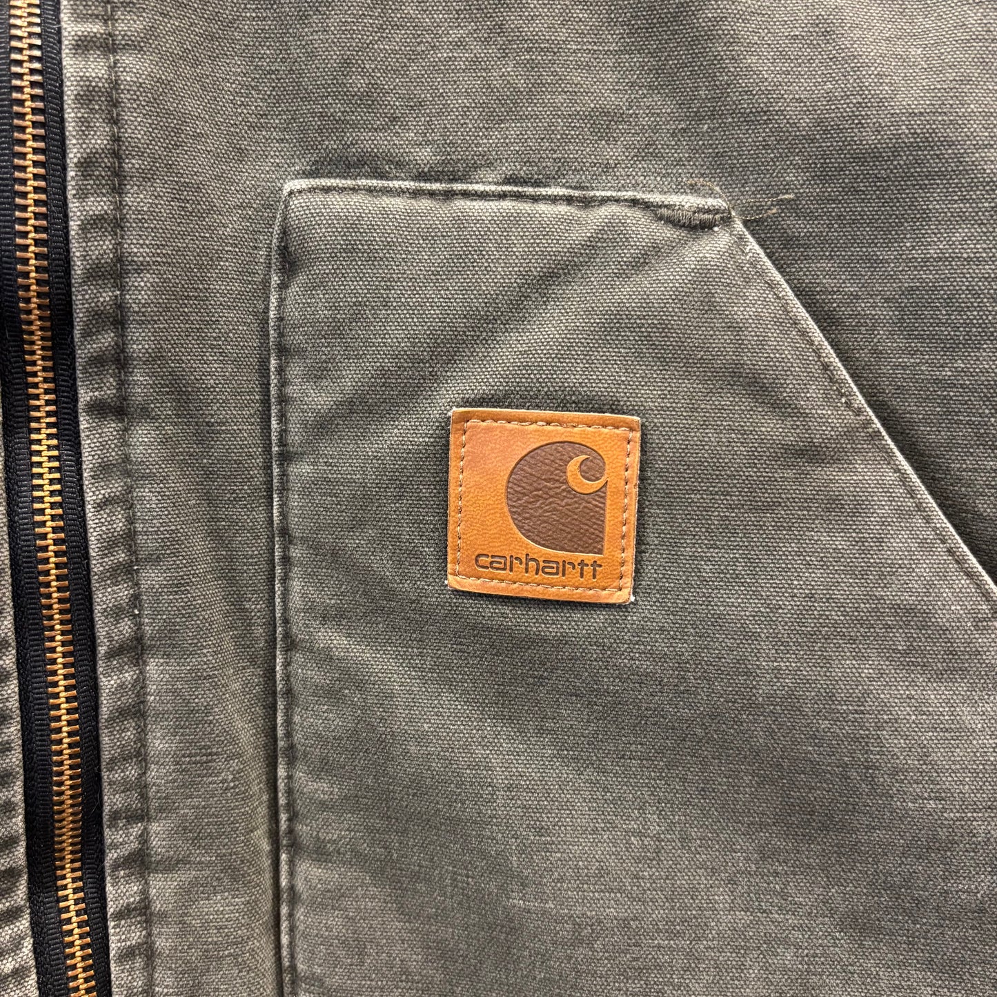00's Carhartt カーハート 刺繍入り ダックベスト V02 MOS ワークベスト(L)/B4128V-SO