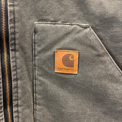 00's Carhartt カーハート 刺繍入り ダックベスト V02 MOS ワークベスト(L)/B4128V-SO