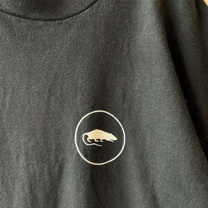 90's Hanes Rat ネズミ 袖プリントTシャツ ロンT アート ブラック 長袖（XL)/C1032T-SO