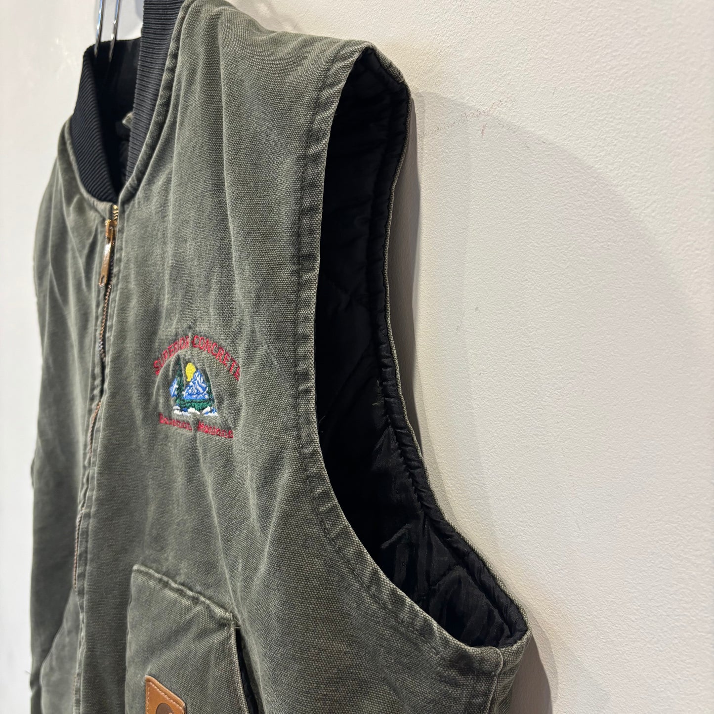 00's Carhartt カーハート 刺繍入り ダックベスト V02 MOS ワークベスト(L)/B4128V-SO