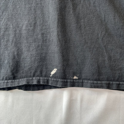 90's Hanes Rat ネズミ 袖プリントTシャツ ロンT アート ブラック 長袖（XL)/C1032T-SO