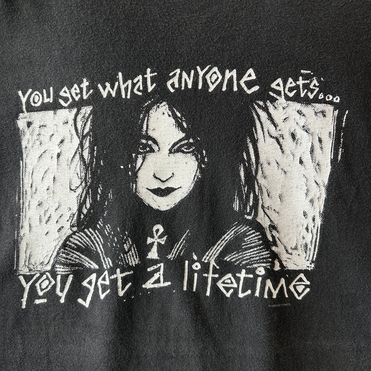90's DC COMICS The Sandman ”Death" Tシャツ サンドマン アメコミ 黒(XL)/C1033T-SO