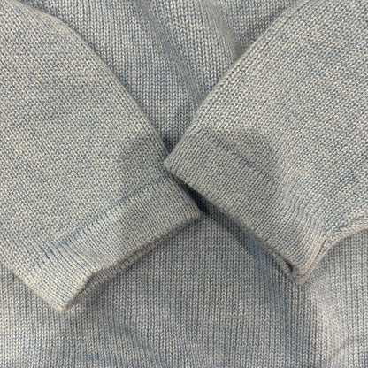 00's L.L.Bean ハーフジップコットンニット 水色 (L)/B3140K-SO