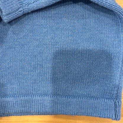 00's L.L.Bean ハーフジップコットンニット 水色 (L)/B3140K-SO