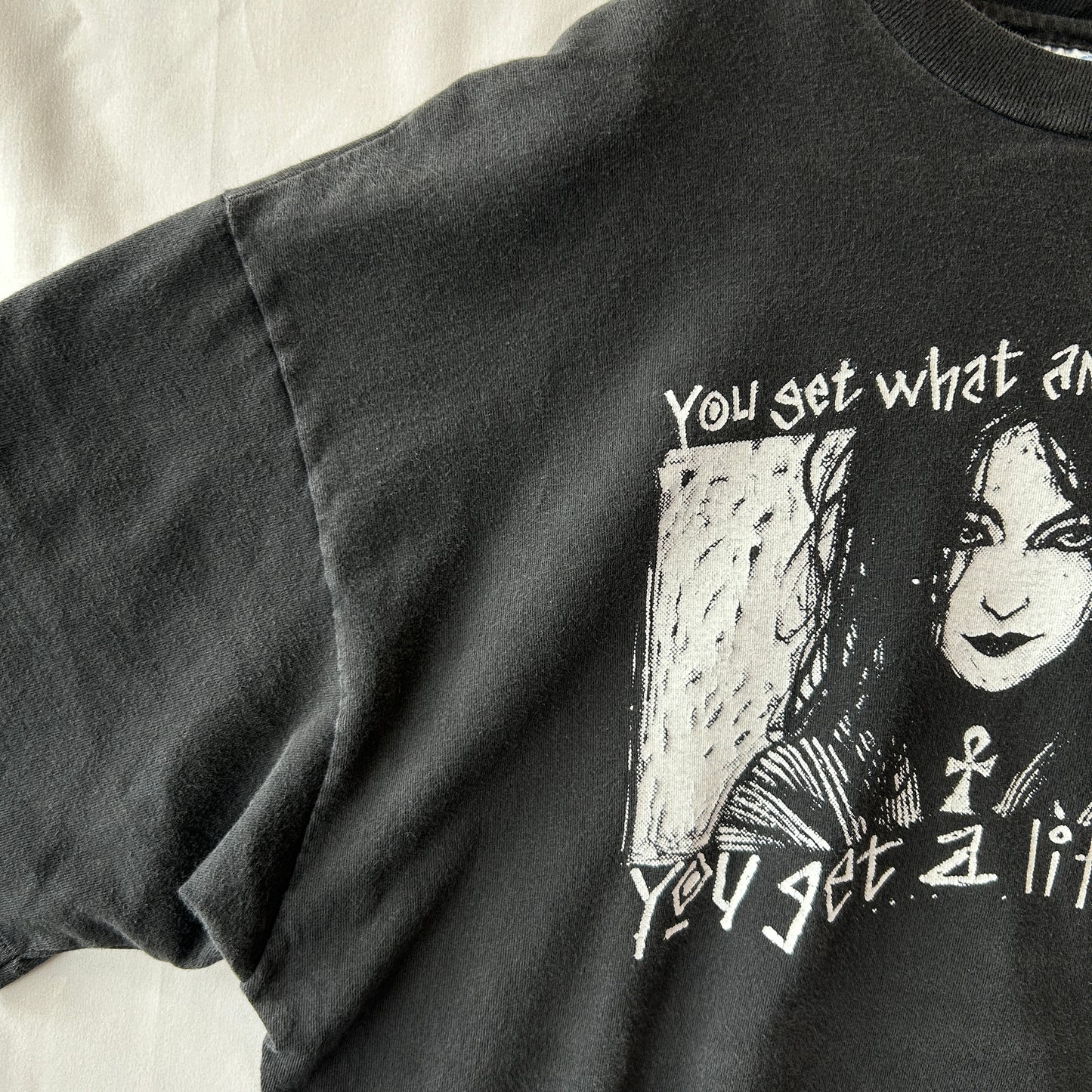 90's DC COMICS The Sandman ”Death" Tシャツ サンドマン アメコミ 黒(XL)/C1033T-SO