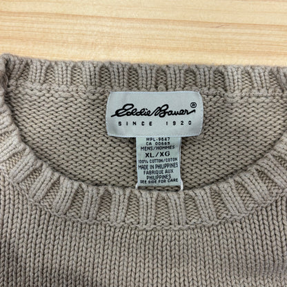 00's Eddie Bauer エディバウアー コットンニット ベージュ (XL)/B3138K-SO