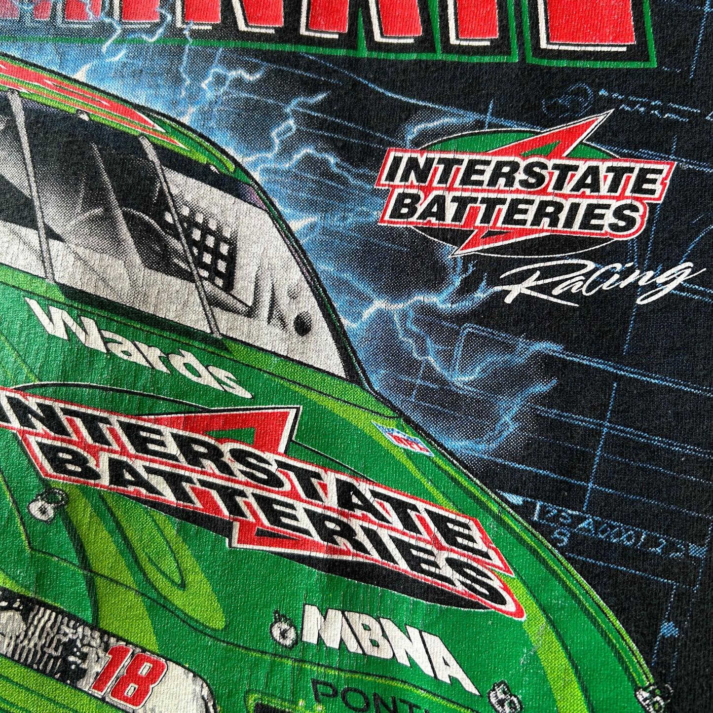90's Chase Authentics Nascar ナスカー ボビー・ラボンテ Tシャツ 黒 レーシングカー (L)/A7580T-SO