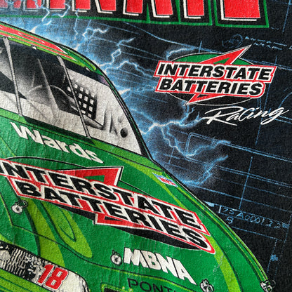 90's Chase Authentics Nascar ナスカー ボビー・ラボンテ Tシャツ 黒 レーシングカー (L)/A7580T-SO