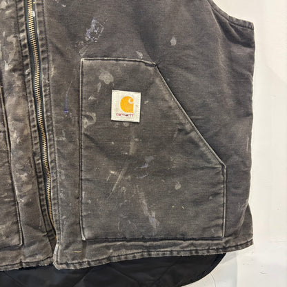 90's Carhartt カーハート ダックベスト U01 BLK ワークベスト(XL)/B3398V-SO