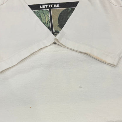 90's FRUIT OF THE LOOM フルーツオブザルーム The Beatles ビートルズ LET IT BE アルバム ジャケ写 Tシャツ 白 (L) /A3437T-SO