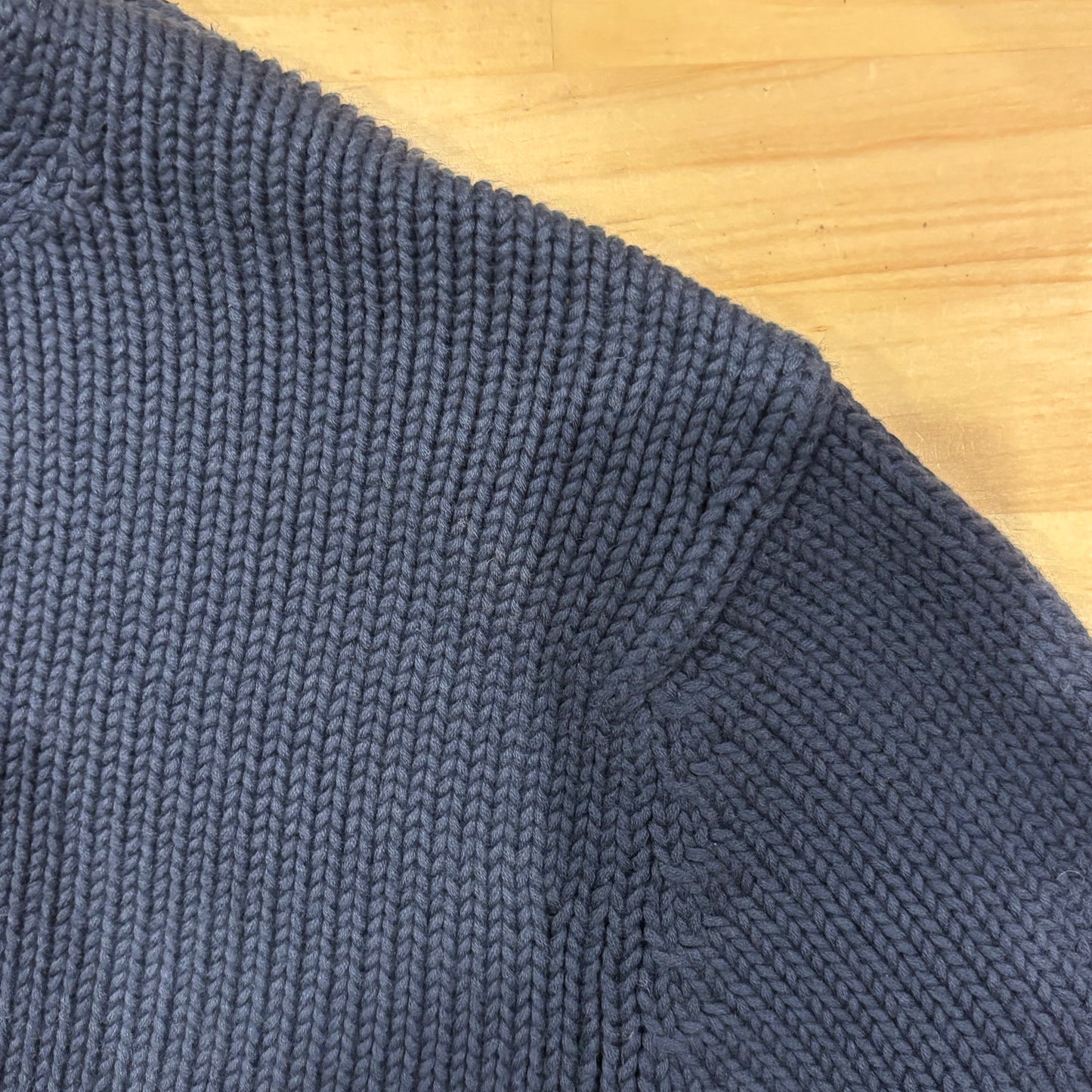 00's BANANA REPUBLIC アラン模様 コットンニット 紺 (XL)/A1114K-SO