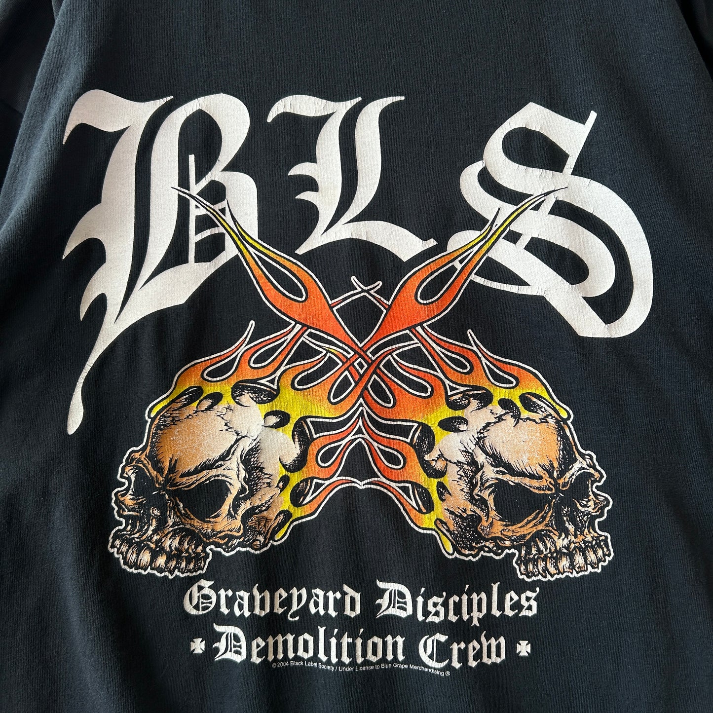 00's Black Label Society フレイム 袖プリントロンT バンドTシャツ ザック・ワイルド 黒(XL)/C1031T-SO
