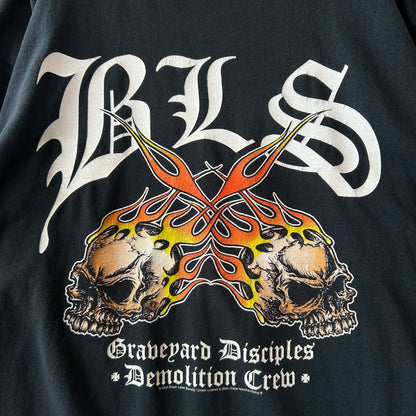 00's Black Label Society フレイム 袖プリントロンT バンドTシャツ ザック・ワイルド 黒(XL)/C1031T-SO