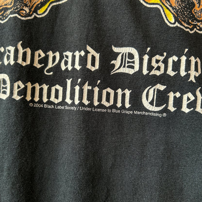00's Black Label Society フレイム 袖プリントロンT バンドTシャツ ザック・ワイルド 黒(XL)/C1031T-SO