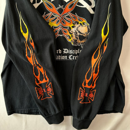 00's Black Label Society フレイム 袖プリントロンT バンドTシャツ ザック・ワイルド 黒(XL)/C1031T-SO