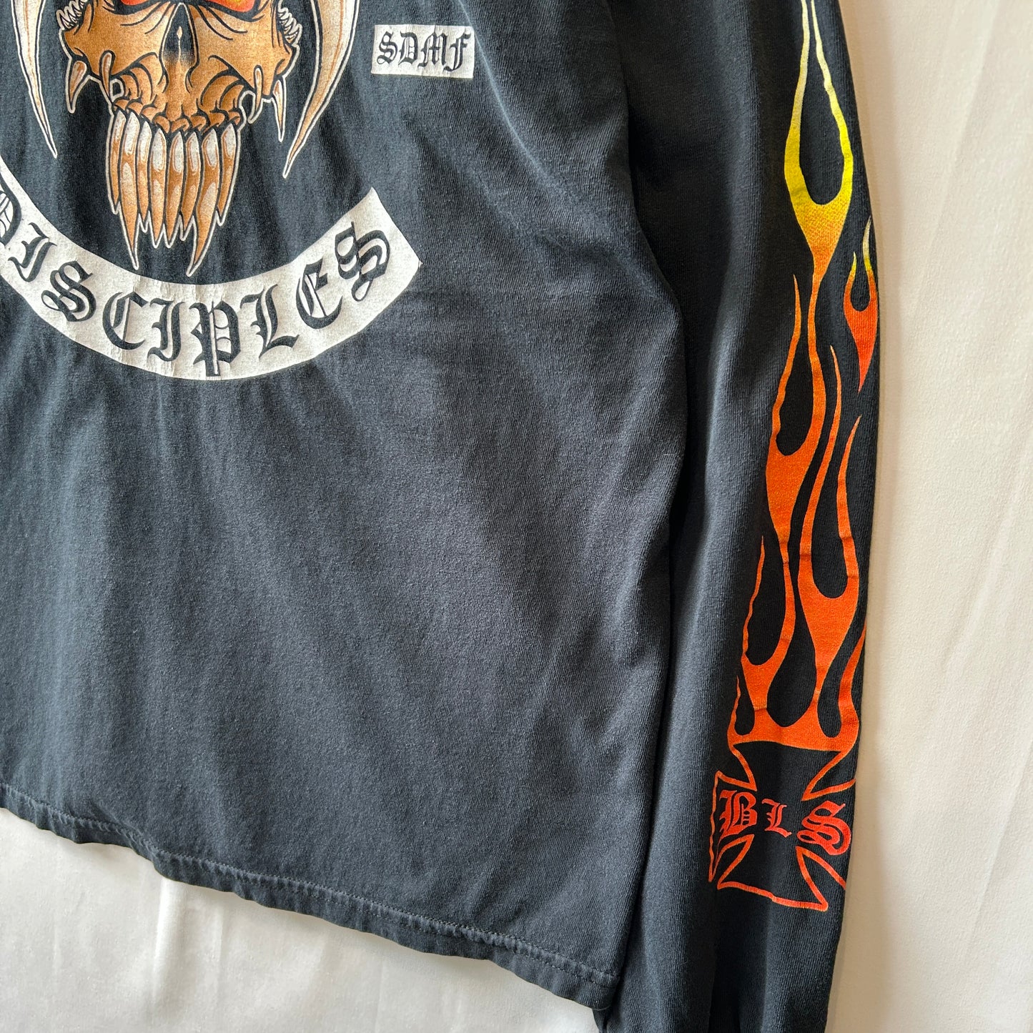 00's Black Label Society フレイム 袖プリントロンT バンドTシャツ ザック・ワイルド 黒(XL)/C1031T-SO