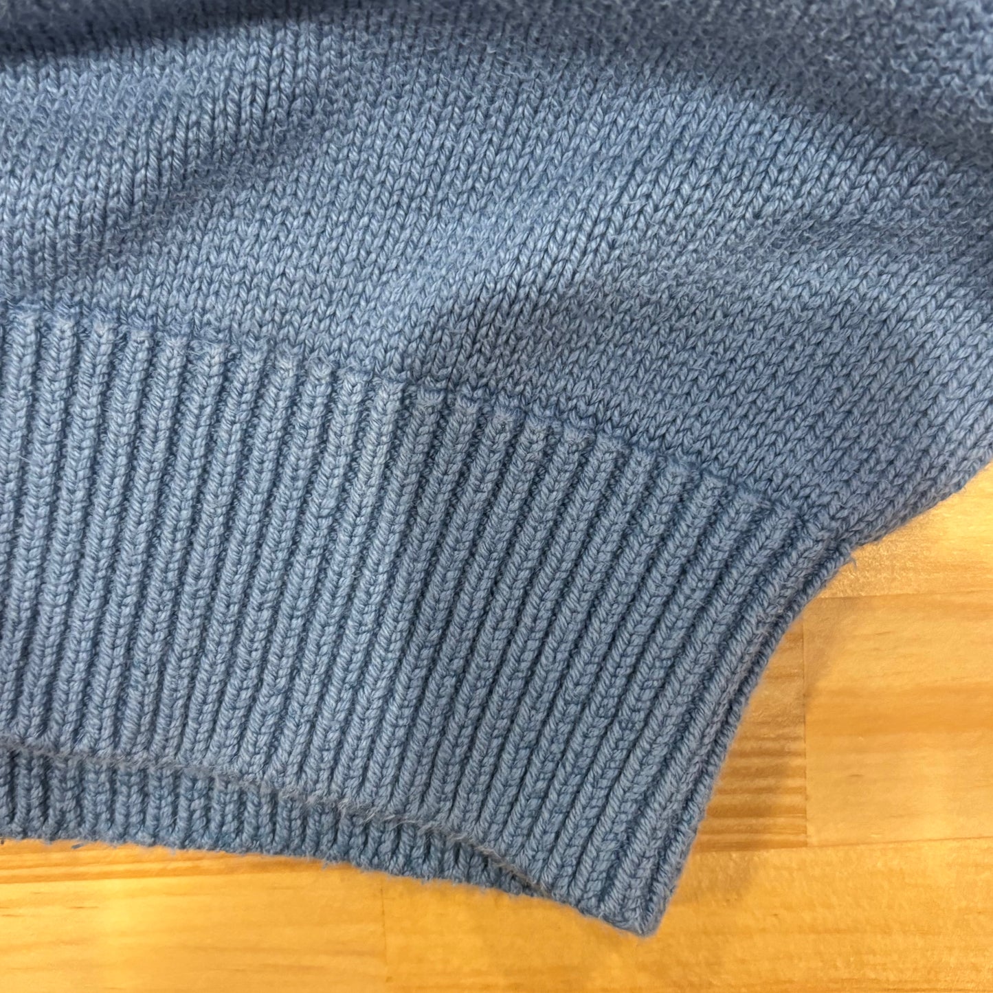 90's LANDS'END ランズエンド イーグル 星条旗  コットンニット 水色 (XL)/B3139K-SO