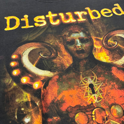 00's Hanes ヘインズ Disturbed ディスターブド Guarded TheGuy 両面プリントTシャツ 黒 (L) /B1885T-SO